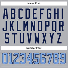 Load image into Gallery viewer, Custom Gray Light Blue-Navy Hockey Jersey
