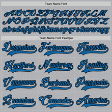 Load image into Gallery viewer, Custom Gray Blue-Black Hockey Jersey