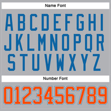 Load image into Gallery viewer, Custom Gray Orange-Blue Hockey Jersey