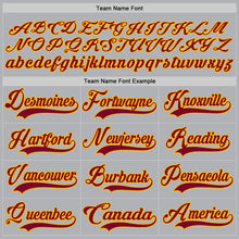 Load image into Gallery viewer, Custom Gray Navy Gold-Maroon Hockey Jersey