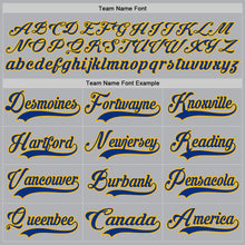 Load image into Gallery viewer, Custom Gray Royal-Gold Hockey Jersey