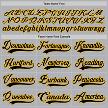 Load image into Gallery viewer, Custom Gray Black-Gold Hockey Jersey