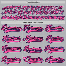 Load image into Gallery viewer, Custom Gray Purple Black-Pink Hockey Jersey