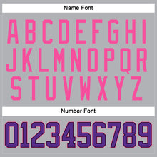 Load image into Gallery viewer, Custom Gray Purple Black-Pink Hockey Jersey