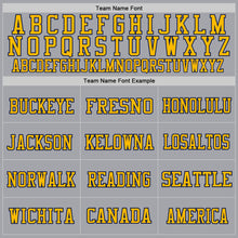 Load image into Gallery viewer, Custom Gray Gold-White Mesh Authentic Football Jersey