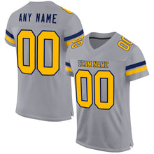 Load image into Gallery viewer, Custom Gray Gold-White Mesh Authentic Football Jersey