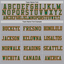 Load image into Gallery viewer, Custom Gray Kelly Green-Orange Mesh Authentic Football Jersey
