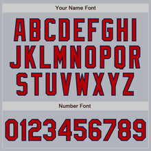 Load image into Gallery viewer, Custom Gray Red-Navy Authentic Baseball Jersey