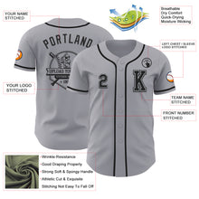 Load image into Gallery viewer, Custom Gray Black Authentic Baseball Jersey