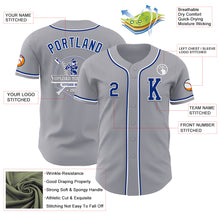 Load image into Gallery viewer, Custom Gray Royal-White Authentic Baseball Jersey