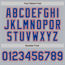 Load image into Gallery viewer, Custom Gray Royal-Red Authentic Baseball Jersey