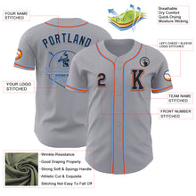 Load image into Gallery viewer, Custom Gray Black Powder Blue-Orange Authentic Baseball Jersey