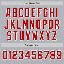 Load image into Gallery viewer, Custom Gray Red-White Authentic Baseball Jersey