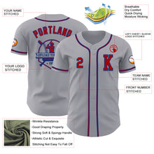 Load image into Gallery viewer, Custom Gray Red-Royal Authentic Baseball Jersey