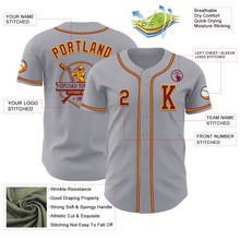 Load image into Gallery viewer, Custom Gray Crimson-Gold Authentic Baseball Jersey