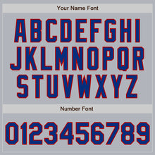 Load image into Gallery viewer, Custom Gray Royal-Red Authentic Baseball Jersey