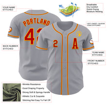 Load image into Gallery viewer, Custom Gray Red-Gold Authentic Baseball Jersey