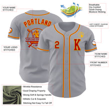 Load image into Gallery viewer, Custom Gray Red-Gold Authentic Baseball Jersey