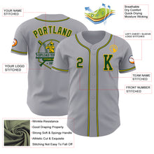 Load image into Gallery viewer, Custom Gray Green-Gold Authentic Baseball Jersey