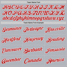 Load image into Gallery viewer, Custom Gray Red-White Authentic Throwback Basketball Jersey