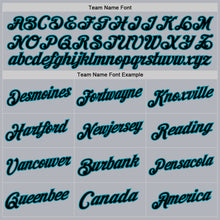 Load image into Gallery viewer, Custom Gray Black-Teal Authentic Throwback Basketball Jersey