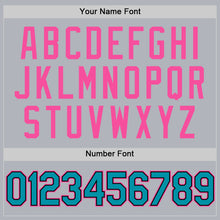 Load image into Gallery viewer, Custom Gray Teal Black-Pink Authentic Throwback Basketball Jersey