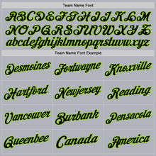 Load image into Gallery viewer, Custom Gray Black-Neon Green Authentic Throwback Basketball Jersey