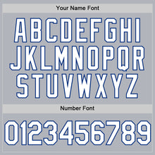 Load image into Gallery viewer, Custom Gray White-Royal Authentic Throwback Basketball Jersey