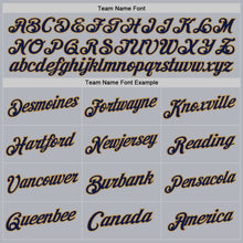 Load image into Gallery viewer, Custom Gray Navy-Old Gold Authentic Throwback Basketball Jersey