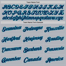 Load image into Gallery viewer, Custom Gray Navy-Teal Authentic Throwback Basketball Jersey