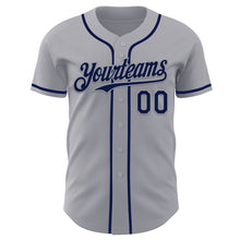 Load image into Gallery viewer, Custom Gray Navy Authentic Baseball Jersey