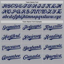 Load image into Gallery viewer, Custom Gray Navy Authentic Baseball Jersey