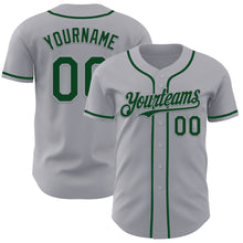 Load image into Gallery viewer, Custom Gray Green Authentic Baseball Jersey