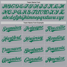 Load image into Gallery viewer, Custom Gray Kelly Green Authentic Baseball Jersey