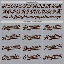 Load image into Gallery viewer, Custom Gray Brown Authentic Baseball Jersey