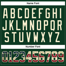 Load image into Gallery viewer, Custom Green Vintage USA Flag Black-Cream Hockey Lace Neck Jersey