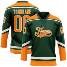 Load image into Gallery viewer, Custom Green Bay Orange-White Hockey Lace Neck Jersey