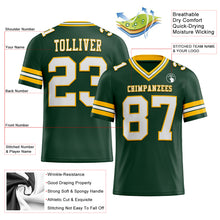 Load image into Gallery viewer, Custom Green White-Gold Authentic Football Jersey