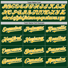 Load image into Gallery viewer, Custom Green Gold-White Mesh Authentic Throwback Baseball Jersey