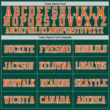 Load image into Gallery viewer, Custom Green Orange-White Mesh Authentic Throwback Football Jersey