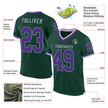Load image into Gallery viewer, Custom Green Purple-Gray Mesh Authentic Throwback Football Jersey