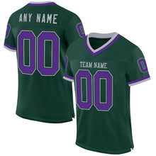 Load image into Gallery viewer, Custom Green Purple-Gray Mesh Authentic Throwback Football Jersey