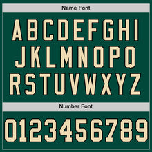 Load image into Gallery viewer, Custom Green Cream-Black Mesh Authentic Throwback Football Jersey