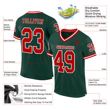 Load image into Gallery viewer, Custom Green Red-White Mesh Authentic Throwback Football Jersey