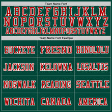 Load image into Gallery viewer, Custom Green Red-White Mesh Authentic Throwback Football Jersey