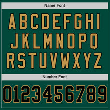 Load image into Gallery viewer, Custom Green Black-Old Gold Mesh Authentic Throwback Football Jersey