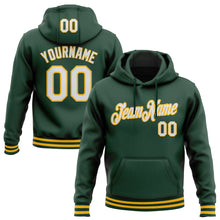 Load image into Gallery viewer, Custom Stitched Green White-Gold Sports Pullover Sweatshirt Hoodie