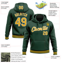 Load image into Gallery viewer, Custom Stitched Green Gold-White Sports Pullover Sweatshirt Hoodie