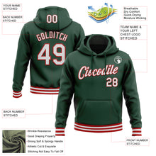 Load image into Gallery viewer, Custom Stitched Green White-Red Sports Pullover Sweatshirt Hoodie