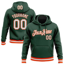 Load image into Gallery viewer, Custom Stitched Green White-Orange Sports Pullover Sweatshirt Hoodie